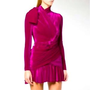 NWT Balenciaga ruched velvet mini skater dress